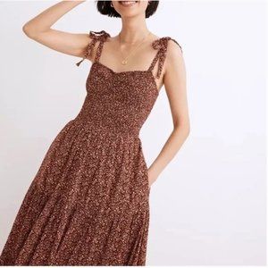 NWT Madewell Lucie Tie-stripe Tiered Midi Dress in Florentine Floral XXL